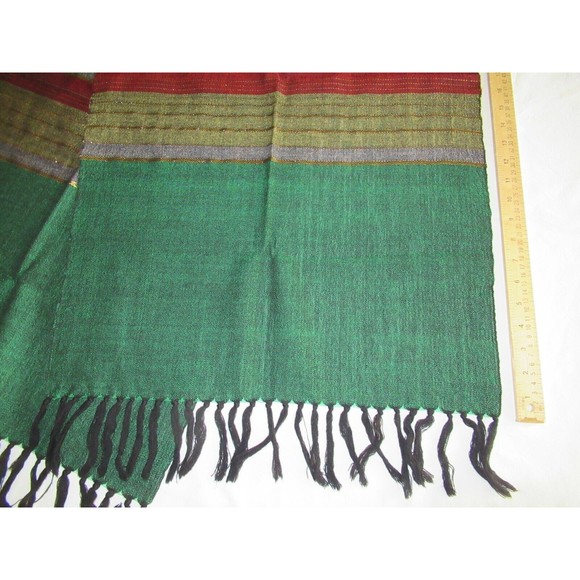 Vtg Hand Woven Scarf Mackay Homecraft Studio Montreal Canada Wool Fringe 50's? - Picture 4 of 12